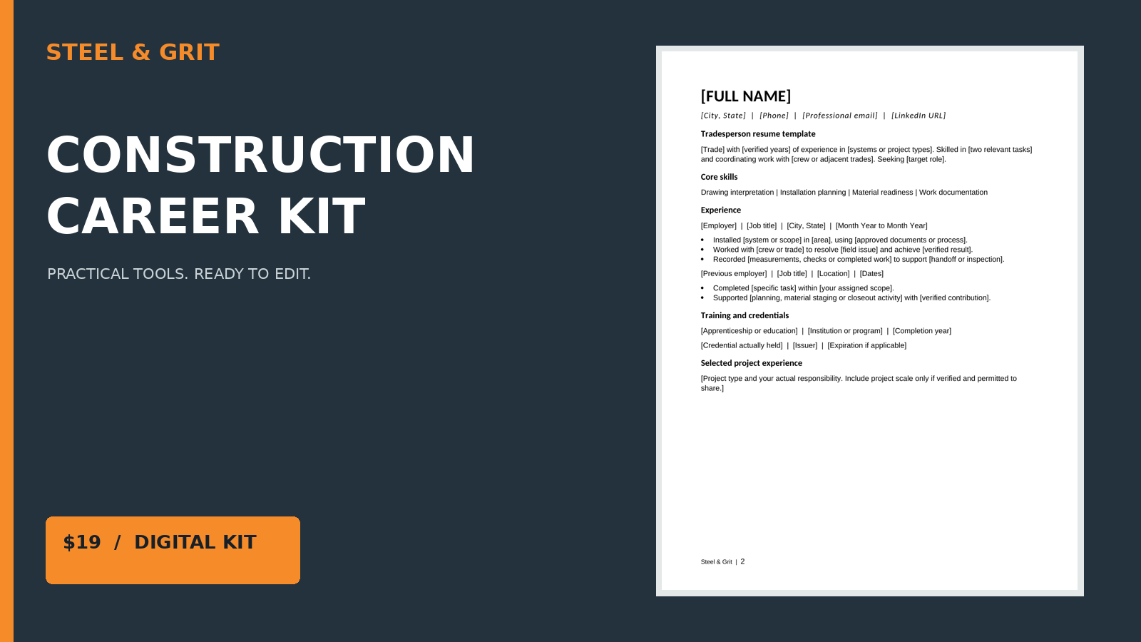 Construction Career Kit