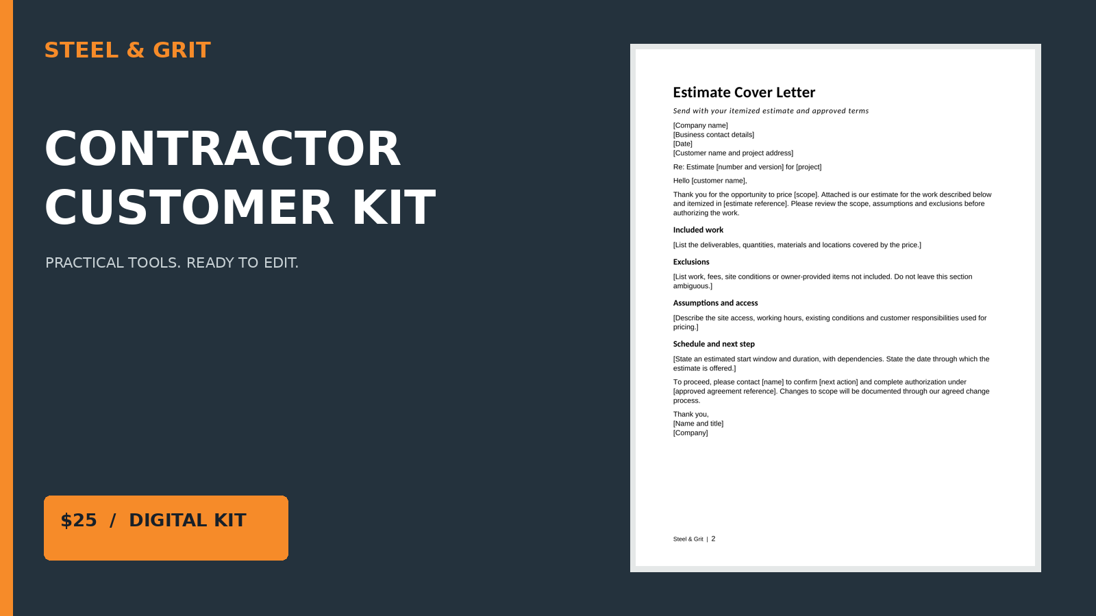 Contractor Customer Kit